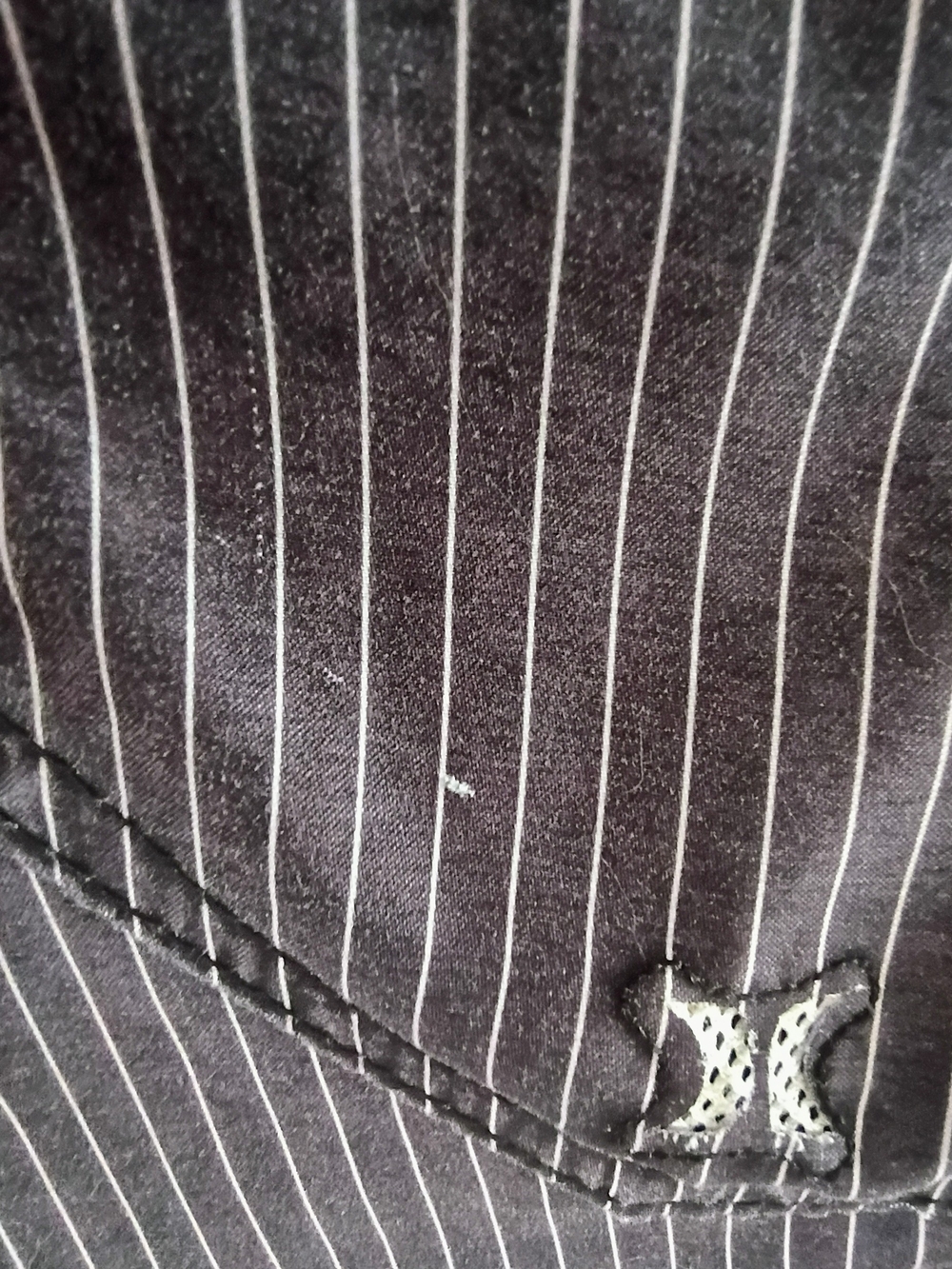 Hurley Black Burgundy Striped Board Shorts Surf Swim Trunks Mens 31 - Picture 7 of 8